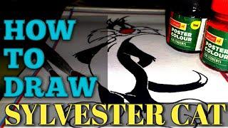 How To Draw Sylvester Cat | Looney Tones Cartoon#shorts #looneytones #drawingsheet