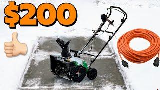 BETTER THAN BATTERY? $200 Corded Electric Snow Blower Review