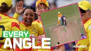 EVERY ANGLE of Alana King's UNBELIEVABLE spinning wicket 