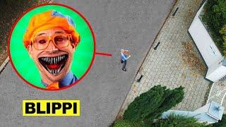 DRONE CATCHES BLIPPI IN REAL LIFE AT HAUNTED MANSION!