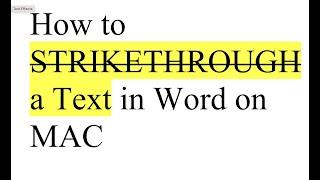 How to Strikethrough a text in Word on MAC