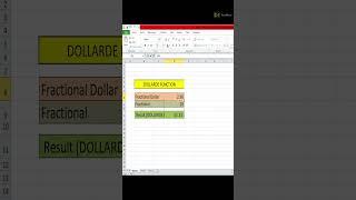 How to Used DOLLARDE Formula in ms Excel  | Design By Minhaj |