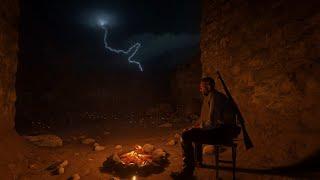 Arthur finds shelter at an abandoned castle and watches a thunderstorm at night | RDR2 ASMR