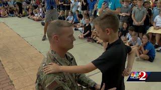 Air Force dad surprises son at Port Orange elementary school