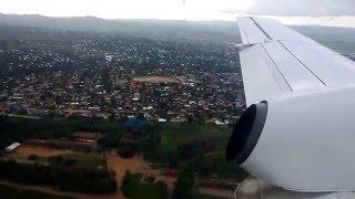 Landing in Bunia in a United Nations plane.