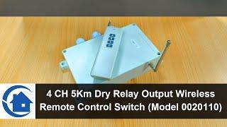 4 CH 5000 Meters Dry Relay Contact Output Wireless Remote Control Switch (model 0020110)