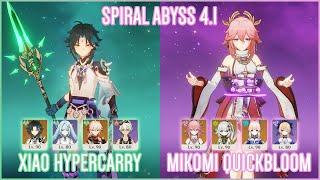 C6 Xiao Hypercarry & C2 Mikomi Quickbloom | Spiral Abyss 4.1 | Genshin Impact