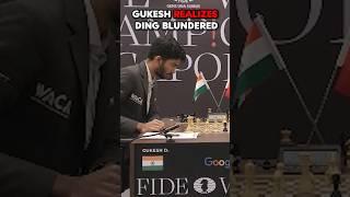 Gukesh REALIZES Ding BLUNDERED a KNIGHT in the 2024 FIDE WORLD CHAMPIONSHIP