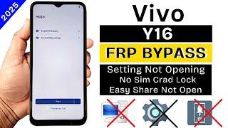 Vivo Y16 Frp Bypass 2025 Without PC | Vivo Y16 V2204 Google Bypass | All Vivo Android 12 Frp Bypass