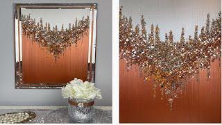 DIY Copper Painting with Crushed Glass and Glitter