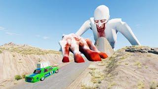 Turbo Green Car VS Giant Bulge | Escape From The Shy Guy (SCP 096) Car Ride Chase Beamng Drive #7