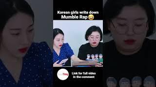 Korean Girls trying to understand mumble rap #shorts