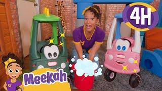 Meekah's Rainbow Car Wash! | 4 HOURS OF MEEKAH! | Educational Videos for Kids