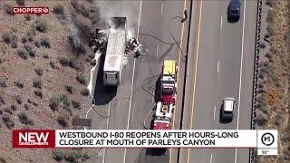 Semitruck fire causes complete I-80 closure at Parleys Canyon exit