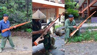 How to use bamboo to make PUBG items-Awm 98k m24 m416....