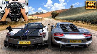 Pagani Huayra BC & Porsche 918 Spyder | Forza Horizon 5 | Thrustmaster T300RS gameplay