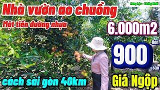 Nhà đất đồng nai,chủ nợ ngân hàng Hạ giá 2tỷ bán nhà vườn ao cá 6sào mặt tiền nhựa lớn phủ hồng