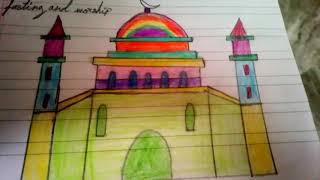 Afifa, s drawing ideas Masjid drawing part 1