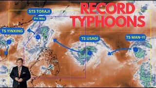 Record breaking string of Super Typhoons near the Philippines in the western pacific