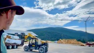 Log Home Delivery To Montana Building Site- Meadowlark’s Hart’s Content ￼