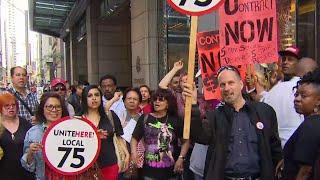 Luxury hotel staff protest working conditions