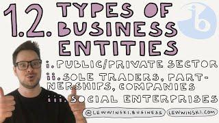 1.2 TYPES OF BUSINESS ENTITIES / IB BUSINESS MANAGEMENT / public & private sector, social enterprise