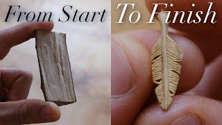 How I Carve a Feather Pendant from Start to Finish – Narrated Version