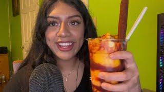 ASMR eating a mangonada ~soft + chewy