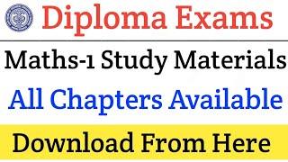 DIPLOMA EXAMS | M1Unit wise and chapter wise study materials | bsdvp telugu tech