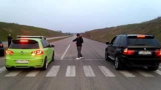 Drag Racing / Заезд 402м BMW X5 E53 3.0d Чип + WV Golf GTI МТ Чип