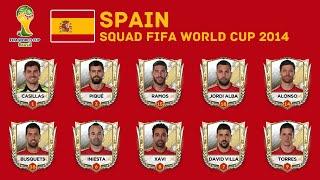 SPAIN Squad - 2014 FIFA WORLD CUP | Spain's 2014 World Cup Squad | Historical Squads