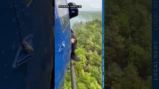 MSP helicopter and crew work with DNR to put out wildfire