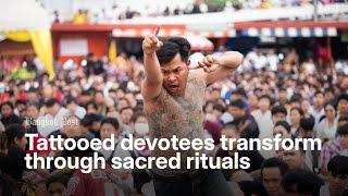 Tattooed devotees transform through sacred rituals