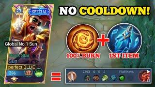 WHEN GLOBAL SUN ABUSE THIS NO COOLDOWN EMBLEM AND BUILD!‼️ (100% meta) -MLBB