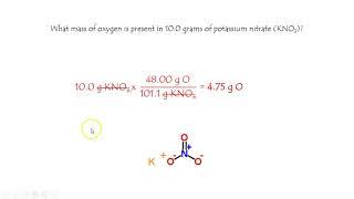 How many g of O are in 10 g KNO3?