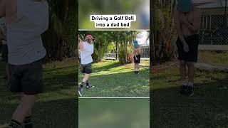 Driving a golf ball into a dad bod for science #science #golf #dadbod #martyandmichael