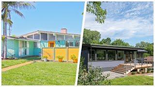 75 Mid-century Modern Blue Exterior Home Design Ideas You'll Love ⭐️