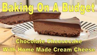 No-Bake Chocolate Cheesecake Recipe With Homemade Cream Cheese.