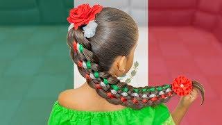 Trenza  Mexicana con listón | Peinados Mexicanos | Trenza De 8 Cabos