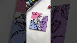 Day 5/5 Floral Boho Art | Acrylic Painting #asmr #satisfyingart  #pendrawing #modernart #walldecor