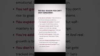 The real reason you can't stay consistent #motivation #successmindset