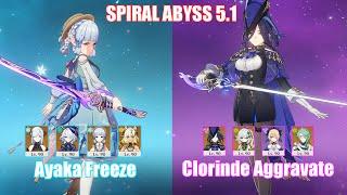 C0 Ayaka Freeze & C0 Clorinde Aggravate | Spiral Abyss 5.1 | Genshin Impact