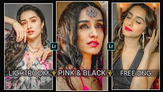 Lightroom Mobile Preset Free DNG | pink and black Colour Tone Presets | lightroom editing