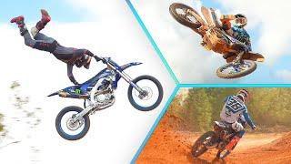 Father And Son Hit Dirtbike Ramps! X Games Best Whip???