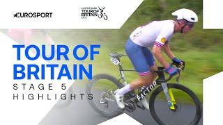 THE STRONGEST SPRINTER AT THIS RACE ‍ | Tour of Britain Stage 5 Highlights | Eurosport Cycling