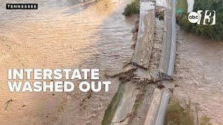 Tennessee interstate washed out, Virginia tornado tears through homes