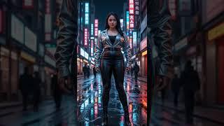 "AI Fashion Meets Tokyo Nights: Plus-Size Digital Diva in Action!"