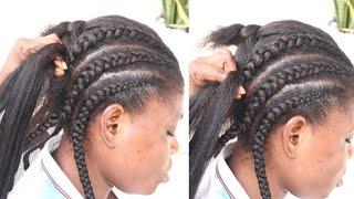 How To :Feedin braids Hairstyle Using Braid Extension /mabeltv/beginners friendly