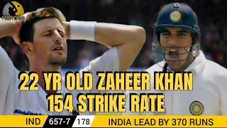 22 Yr Old Zaheer Khan playing with 154 strike rate after Fighting  with Glenn McGrath