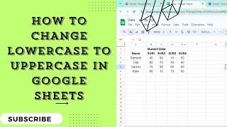 How To Change Lowercase To Uppercase In Google Sheets